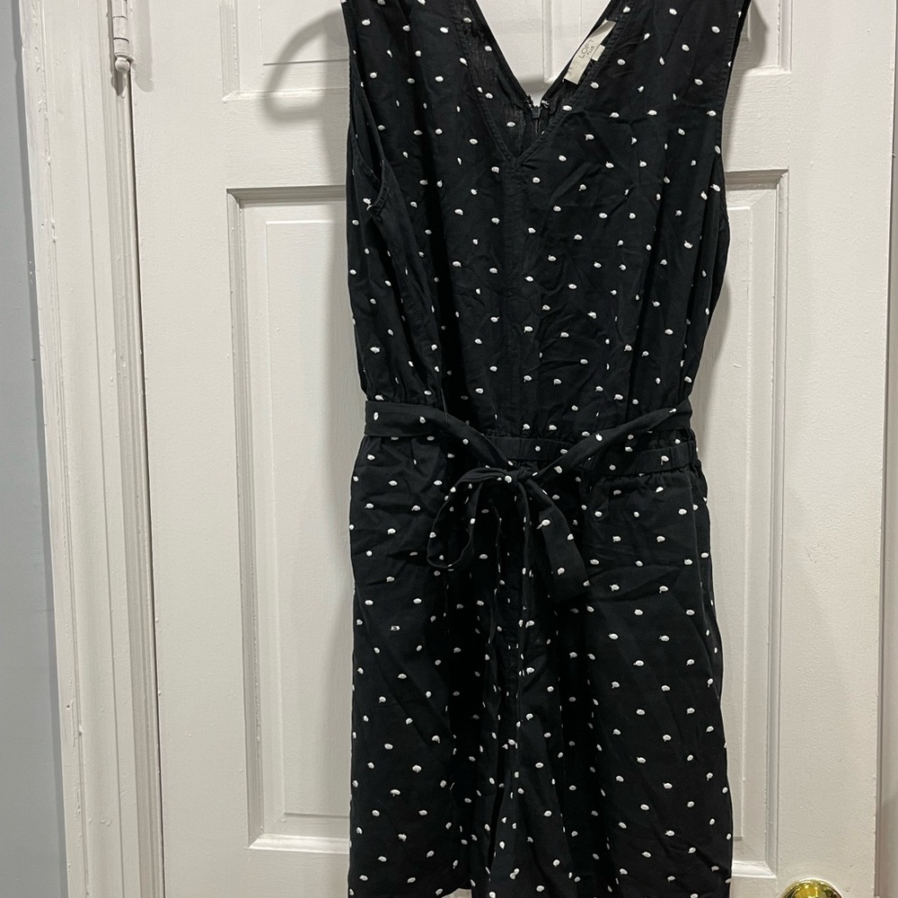 LOFT Black and White Polka Dot short/jumpsuit